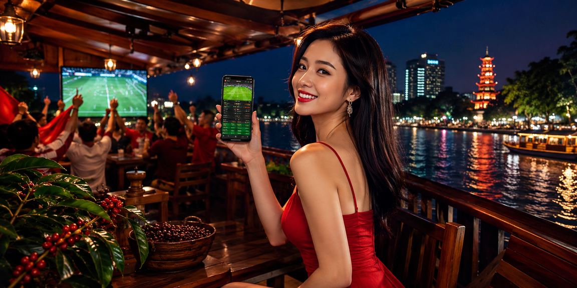 Người dùng tải app mk6 và chơi casino di động tại quán cà phê Hà Nội